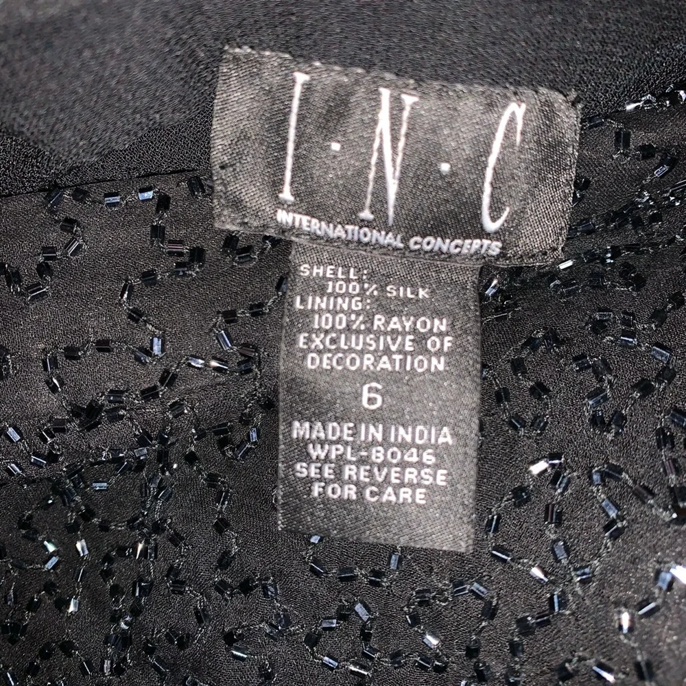 RESERVED Vintage Y2K INC international Concepts Beaded silk black lined pants - Picture 7 of 9